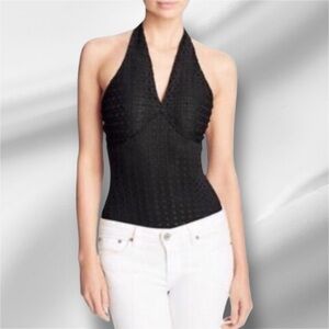 Guess Lyssa Black Halter/Thong Bodysuit